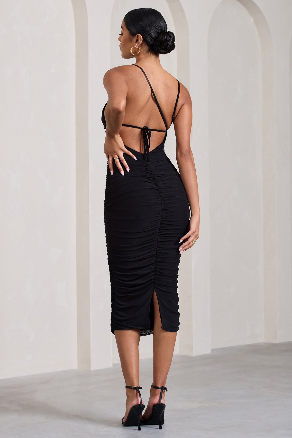 Buy SEAMLESS BLACK CONTRAST-DETAIL BODYCON DRESS for Women Online in India