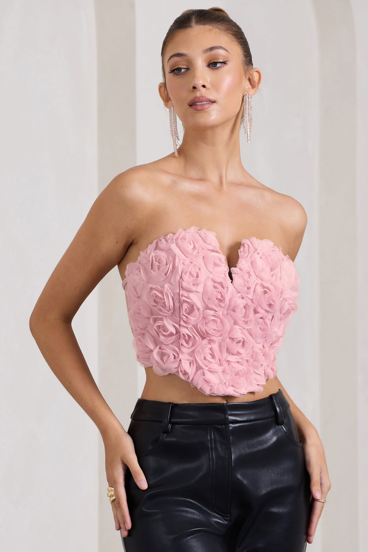 Shop Women's Pink Floral Corset Top and Pants