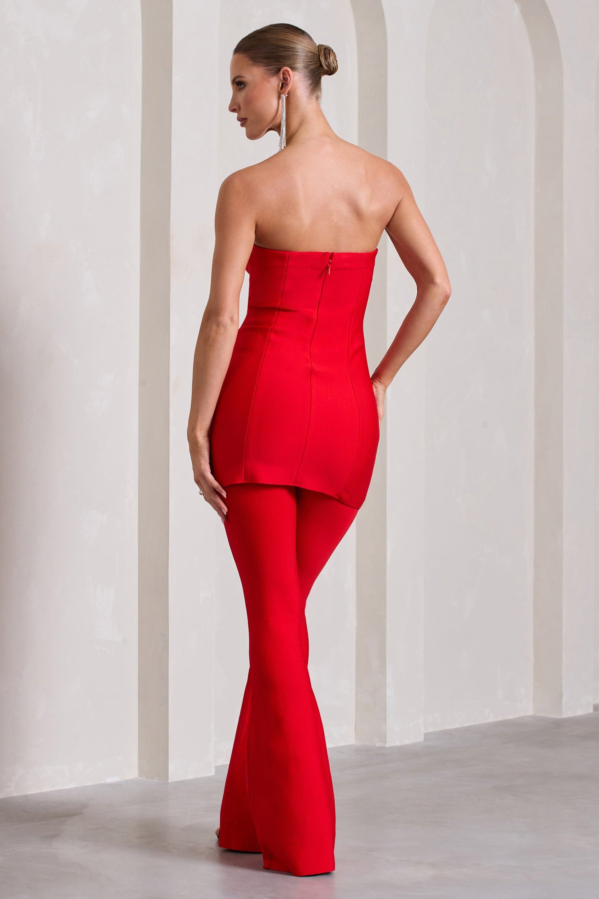 Capri Red Bandage High Waist Flared Trousers – Club L London - UK