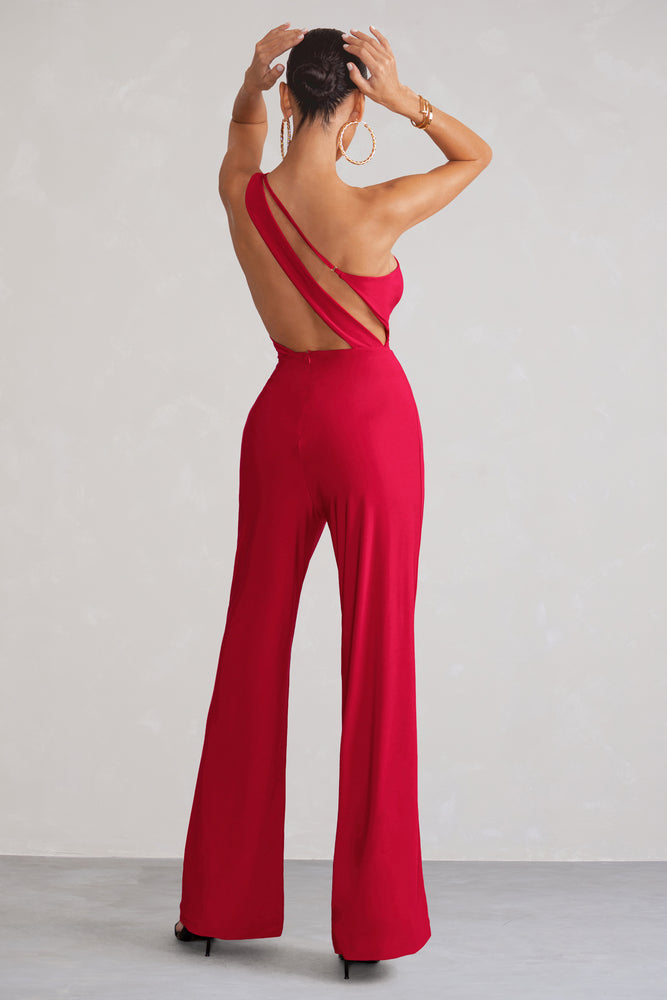 Darya Red Bandeau Wide Leg Jumpsuit – Club L London - UK