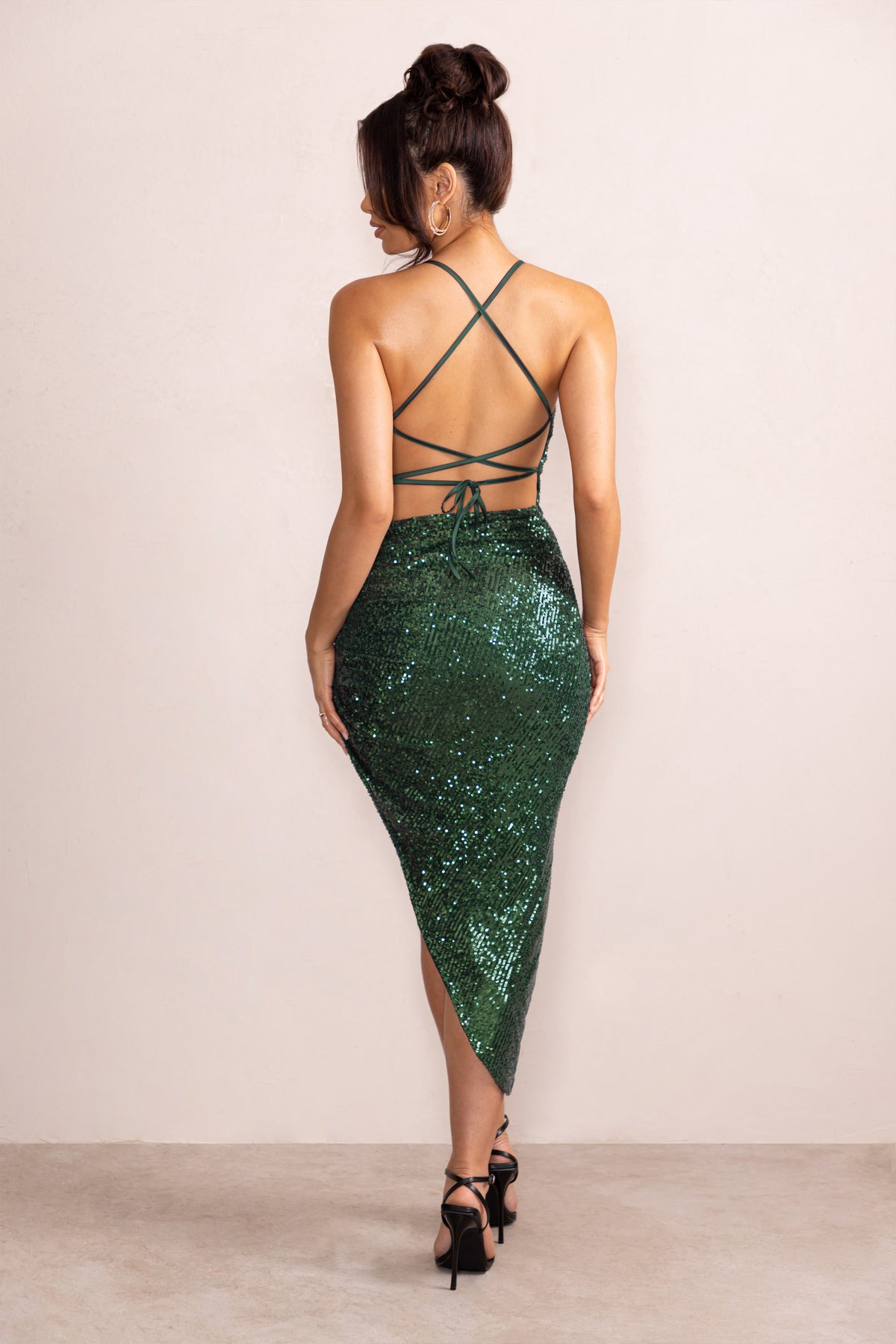 Sequin cami midi clearance dress by club l