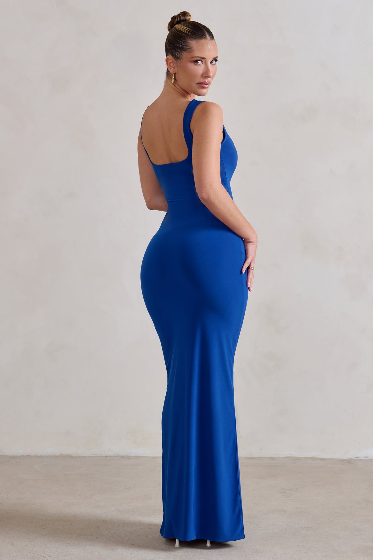 Madeline Cobalt Blue Sleeveless Thigh Split Maxi Dress – Club L London - UK