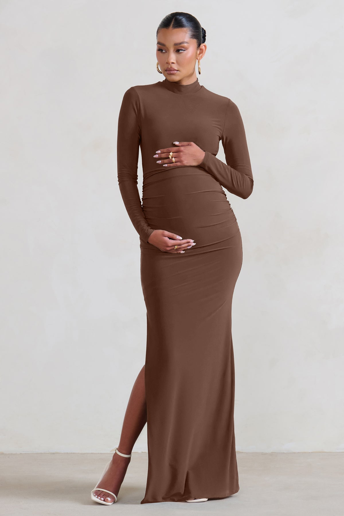 Long sleeve maternity maxi sale