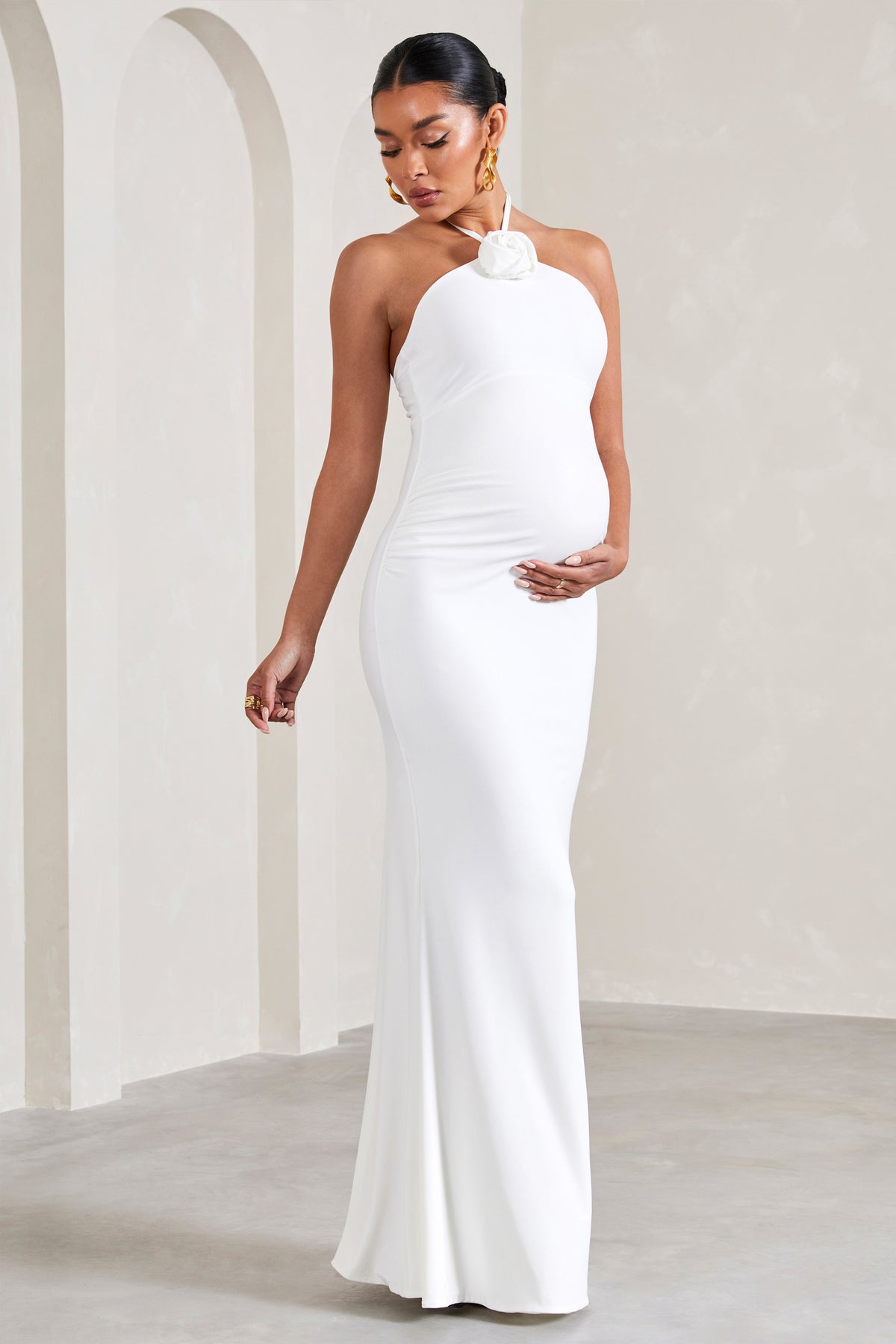 White maternity clearance maxi dress uk