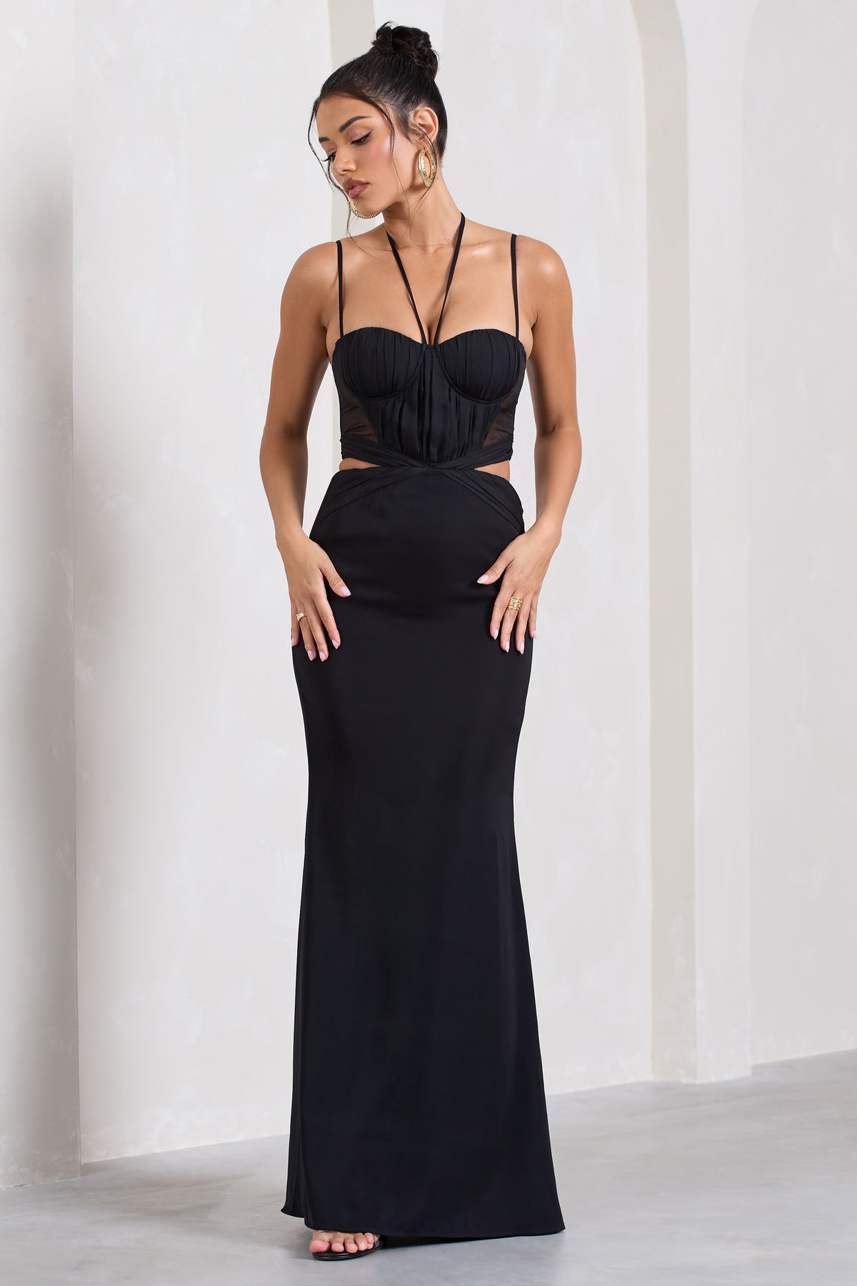 Black chiffon maxi on sale dress