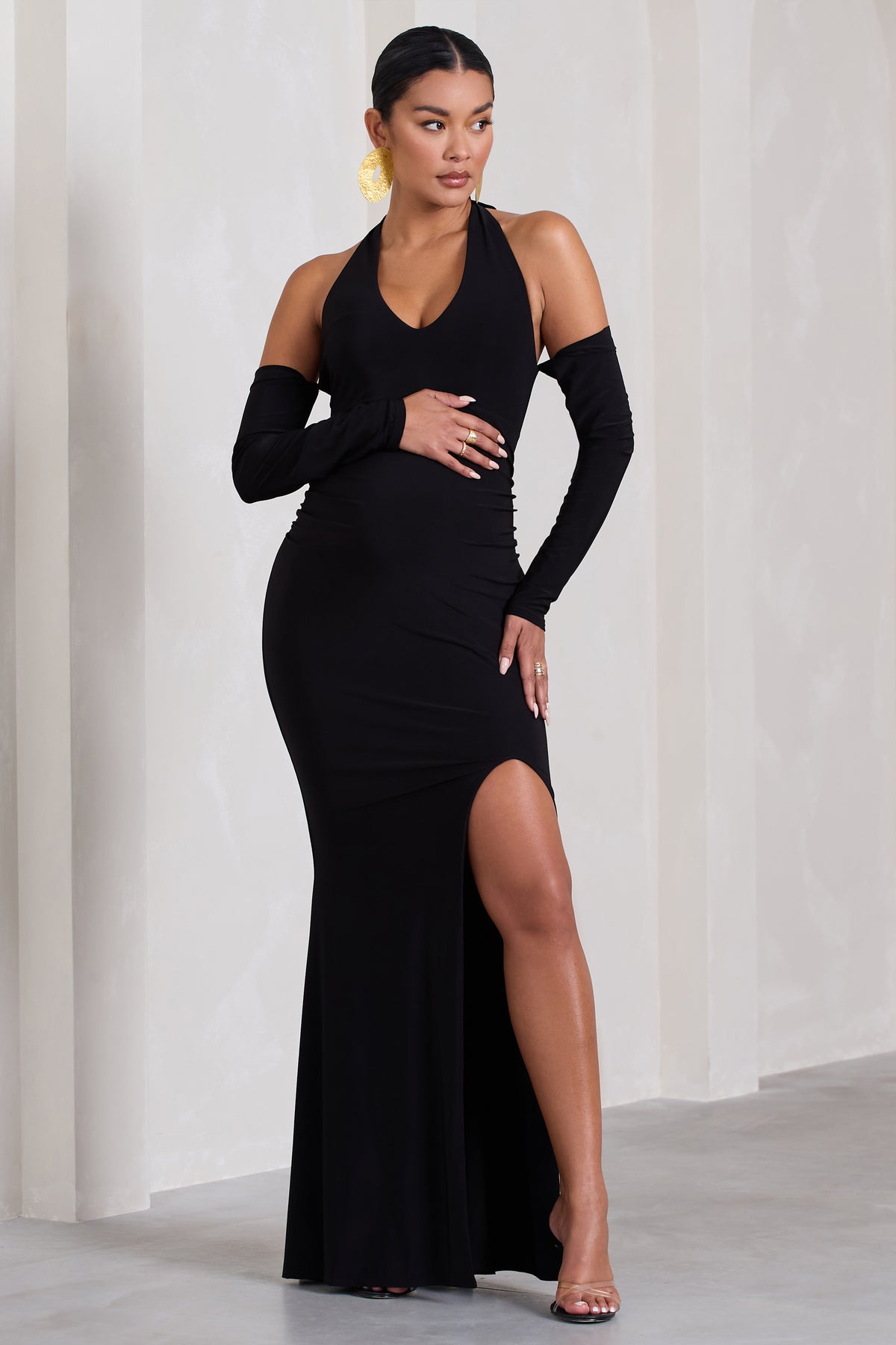 Long sleeve maxi sale dress plus size uk