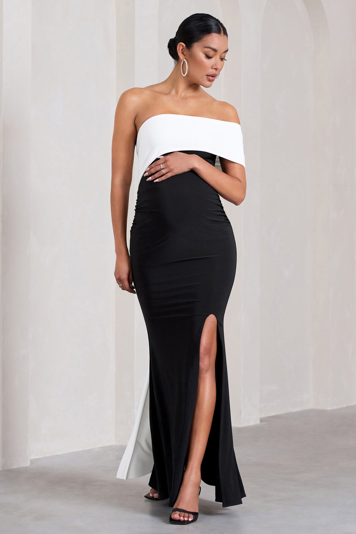 Black and hot sale white club dress