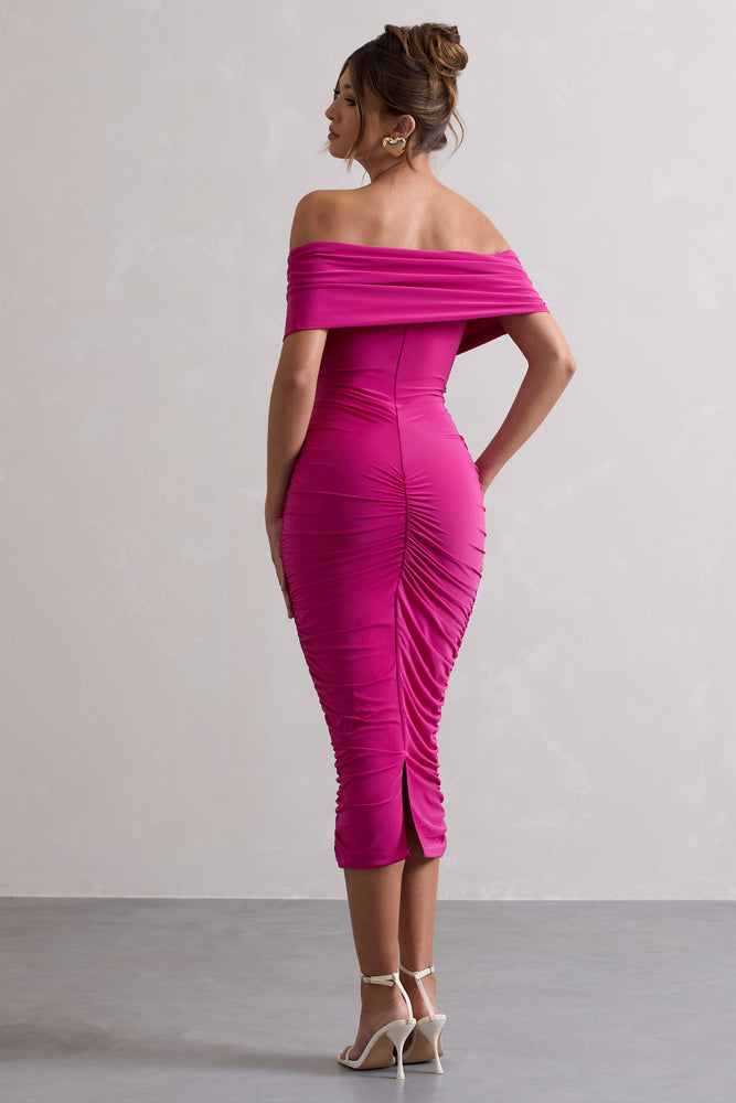 ruched bodycon tank dress Final Sale Plus Size in Red Color:Brown / Blue Polka Dot sisters midi length and side Hurxie Midi Cocktail Dresses