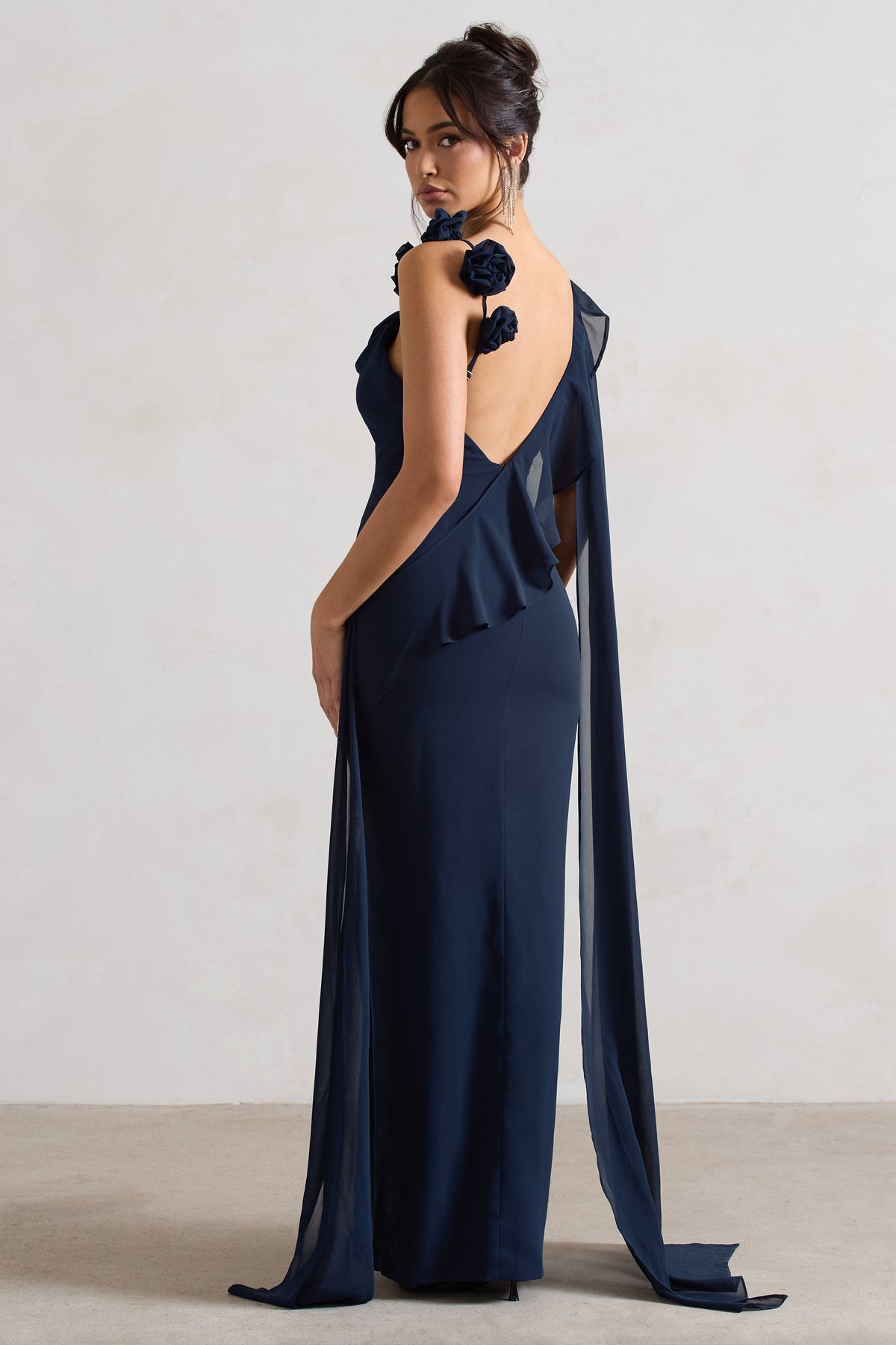 Encapsulate Black Lace Ruched Strapless Fishtail Maxi Dress – Club L London  - UK