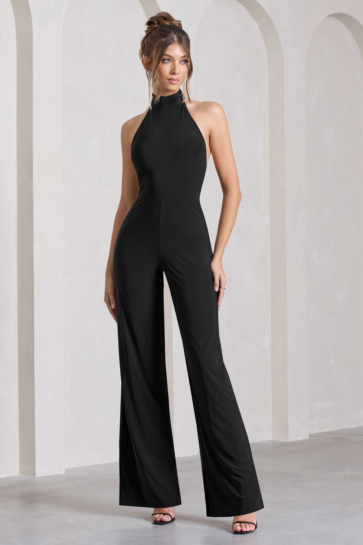 Buy BLUE CUT-OUT HALTERNECK BACKLESS JUMPSUIT for Women Online in India