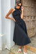 Saint-Malo | Black Halter-Neck Midi Dress - Club L 