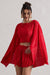 Flare | Red Plisse Cape Sleeve Crop Top