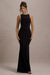 Odelle | Black Boat-Neck Racer-Back Maxi Dress