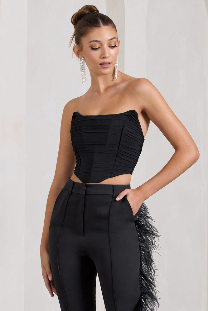 Strapless corset sale crop top