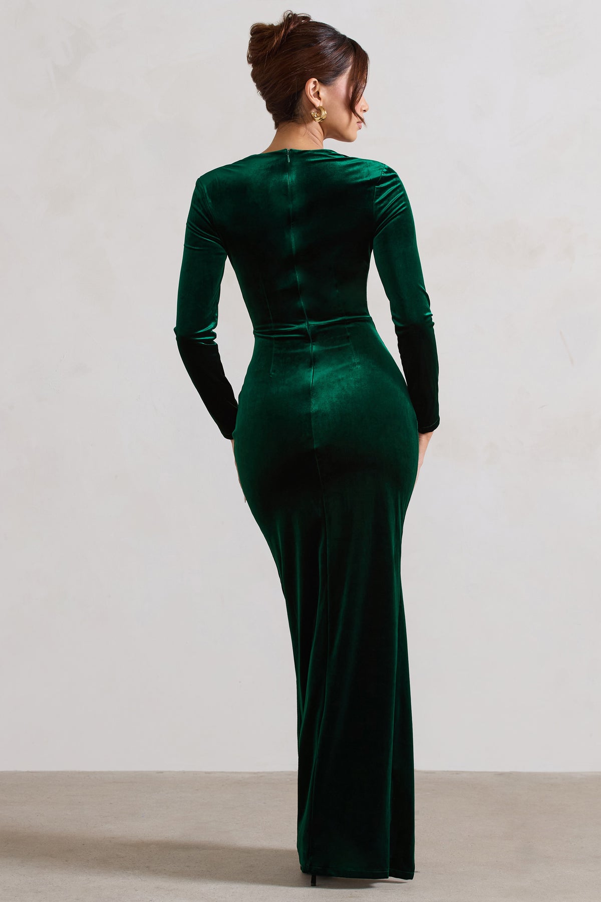Fay | Navy Velvet Corset Style Knot Maxi Dress