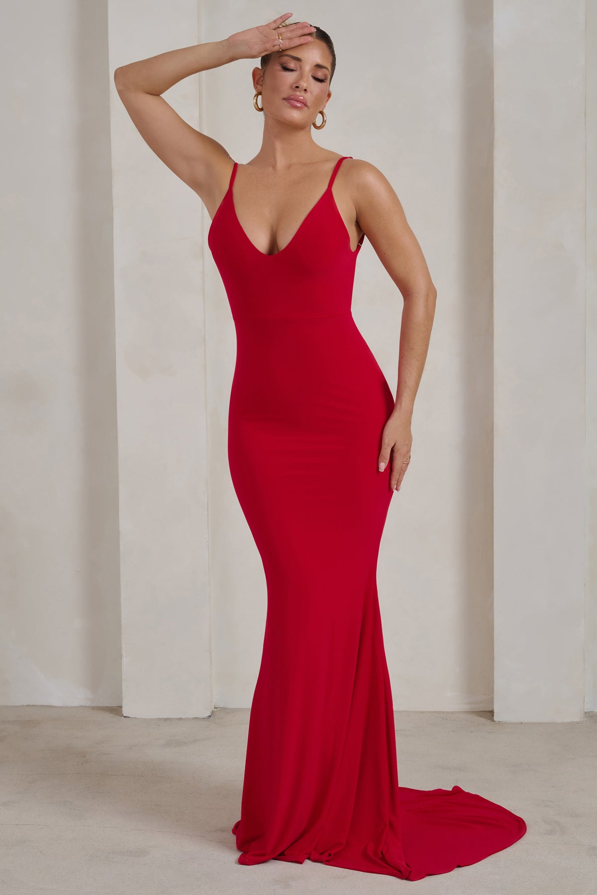 Endless Love Red Backless Knot Detail Fishtail Maxi Dress – Club L London -  UK