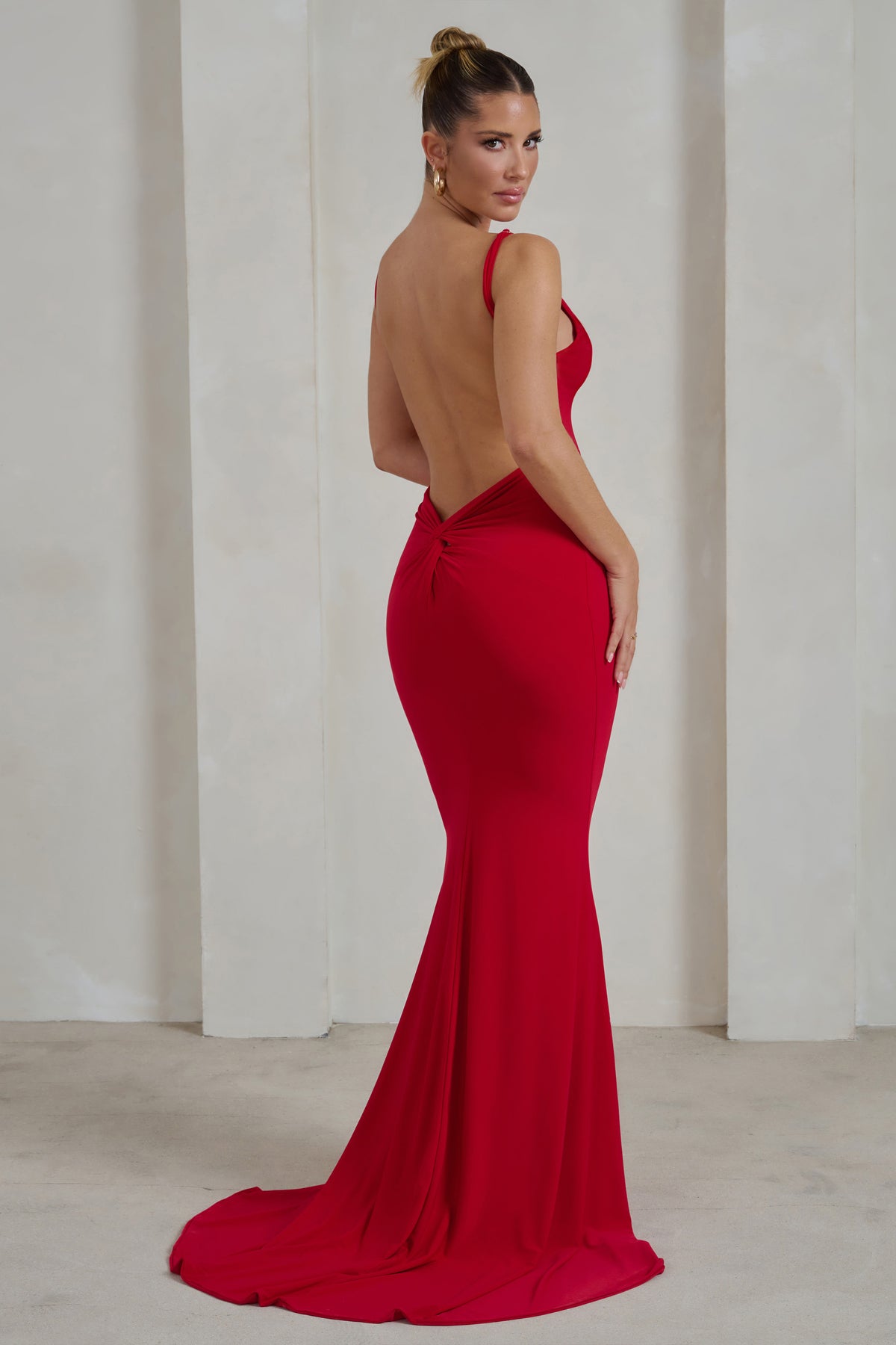 Buy RED BACKLESS TIE-UP STRAP MAXI DRESS for Women Online in India