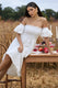 Halo | White Broderie Bardot Midi Dress