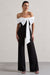 Bower | Black Bardot Straight-Leg Jumpsuit With Bow