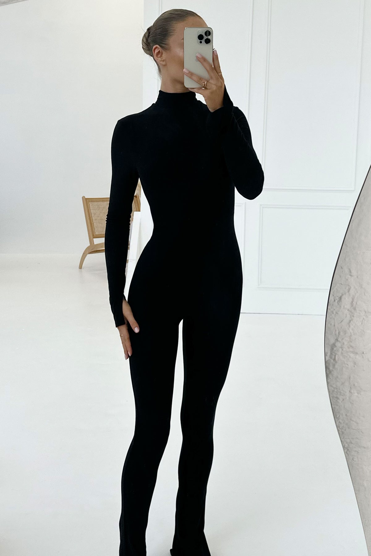 Long sleeve sale skinny leg jumpsuit