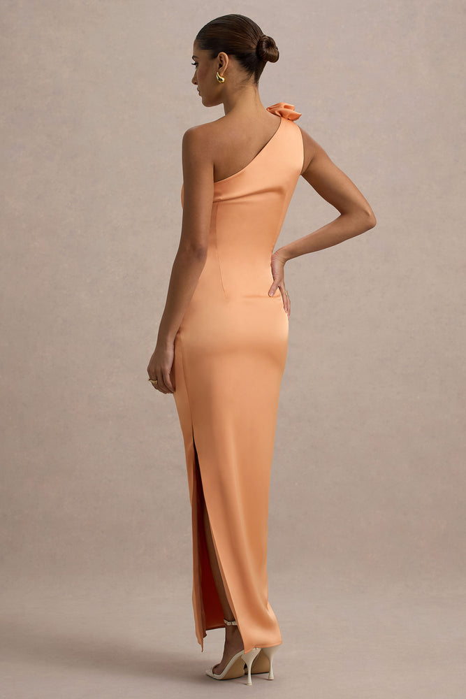 peach fuzz bridesmaid dresses Peach Donna Morgan Strapless Bridesmaid Dress