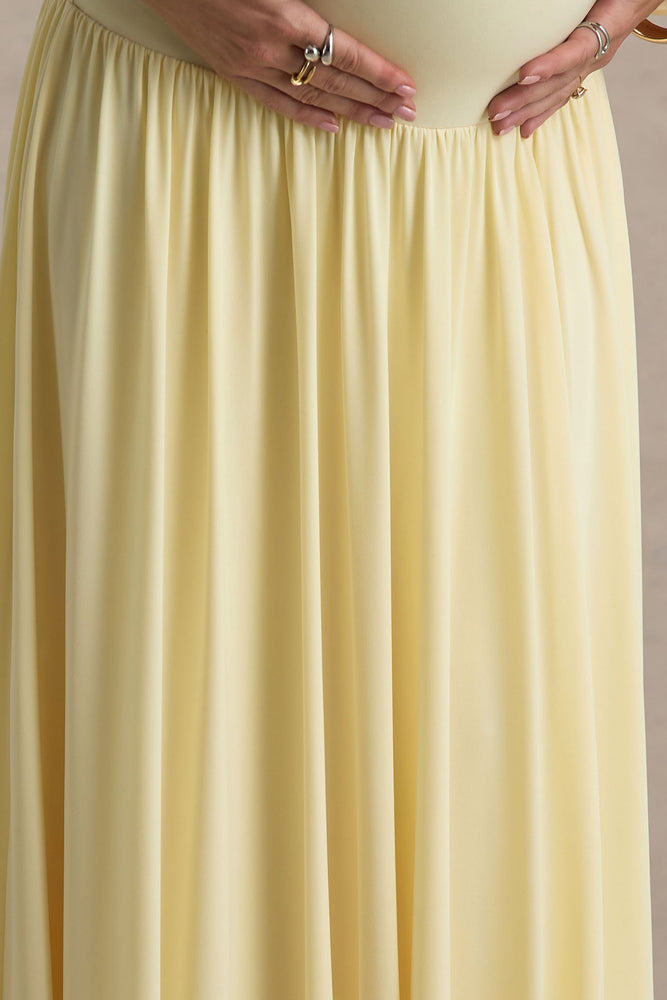 Outline Lemon Maternity Maxi Dress With Draped Skirt