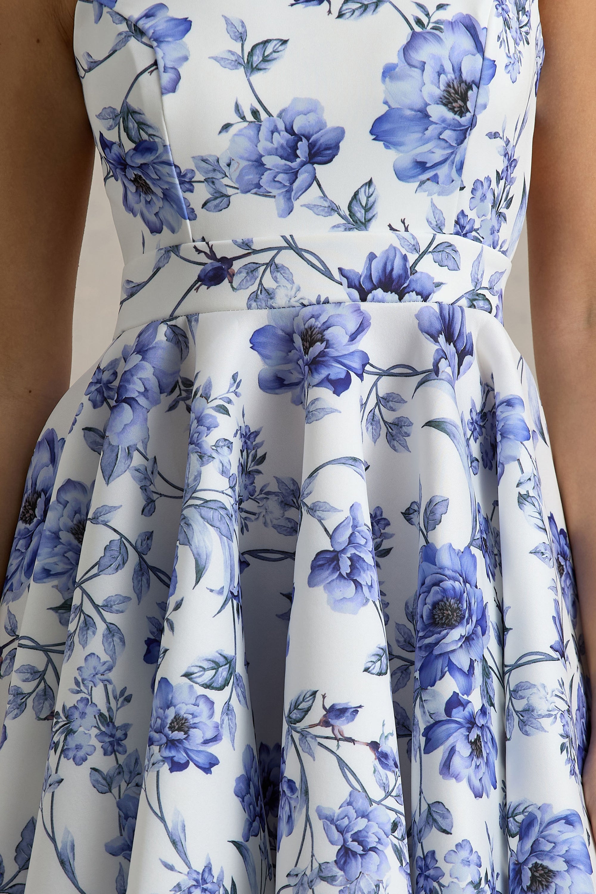 light blue floral skater dress Hemant And Nandita Amya Blue Floral Skater Mini Dress