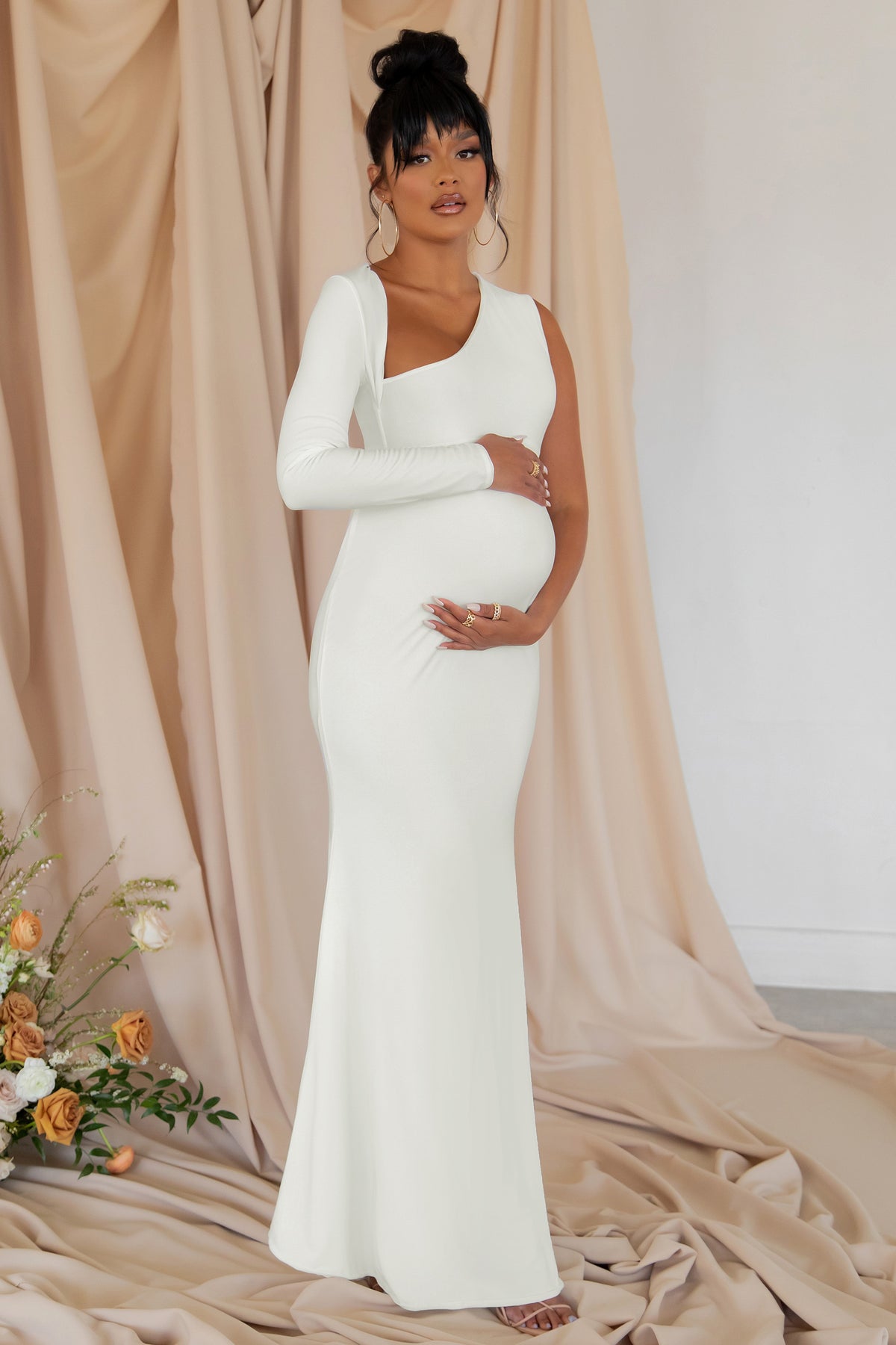 White maternity dress maxi Clearance