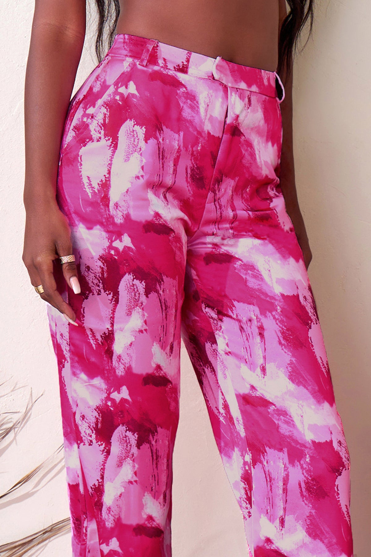 Bright Pink High Waist Wide Leg Trousers  New Look