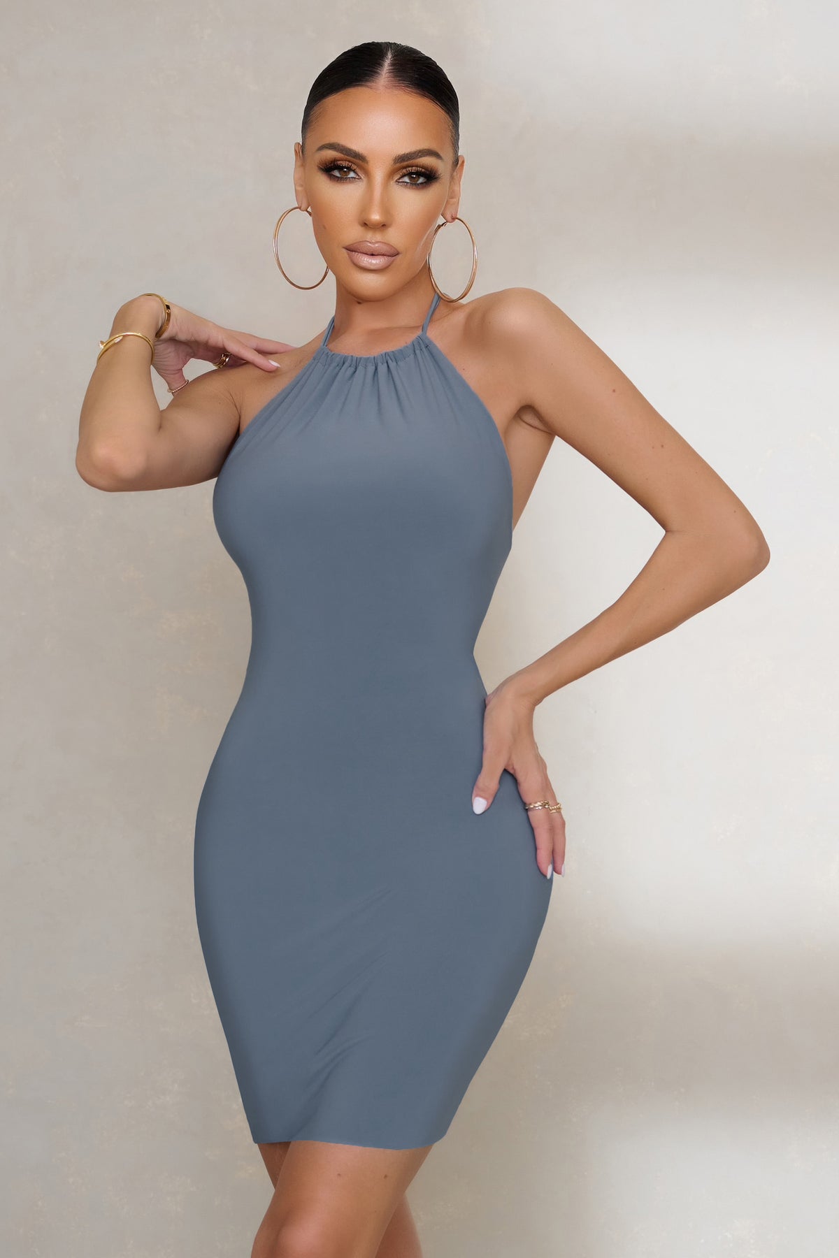 Light blue club top dress