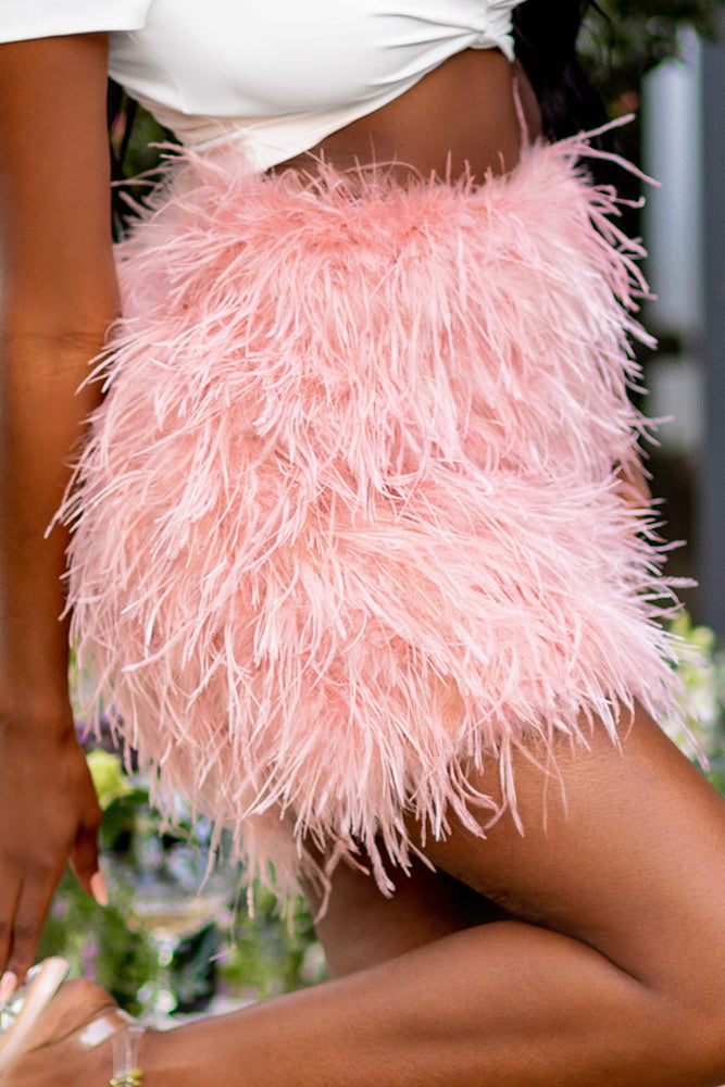 Hot Pink Feather Skirt Pink / L
