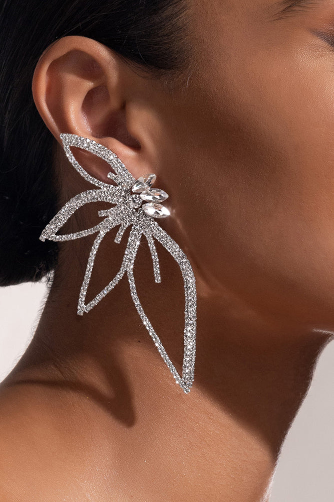  Barzel 18K Gold & Silver Tone Crystal Flower Earrings