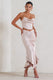 Per Favore | Champagne Satin Ruched Split Maxi Skirt - Club L 
