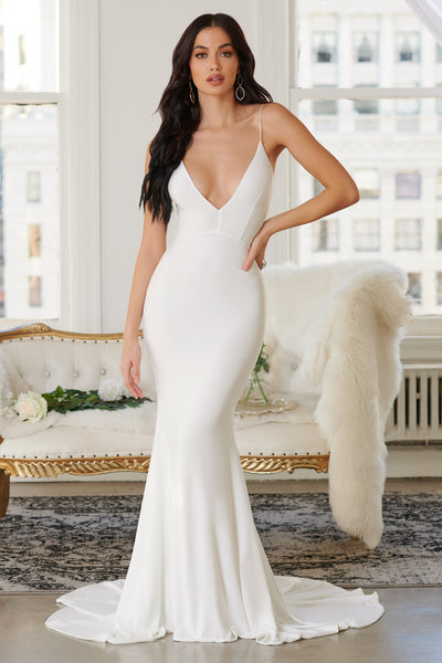 Irreplaceable Off White Backless Bum Ruched Fishtail Maxi, 47% OFF