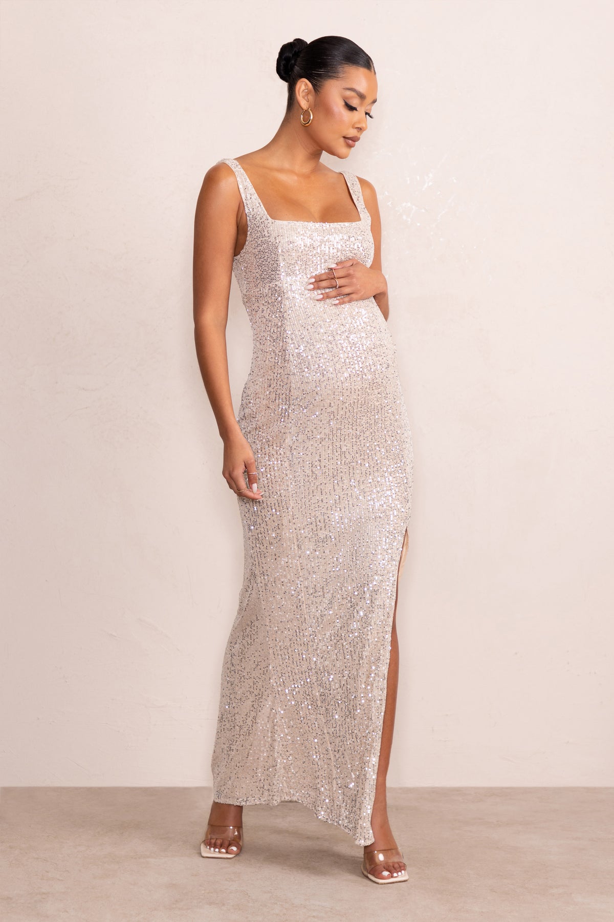 Buy Shimmer Wine Maternity Dress  Maternity Gowns Online – The Mom Store