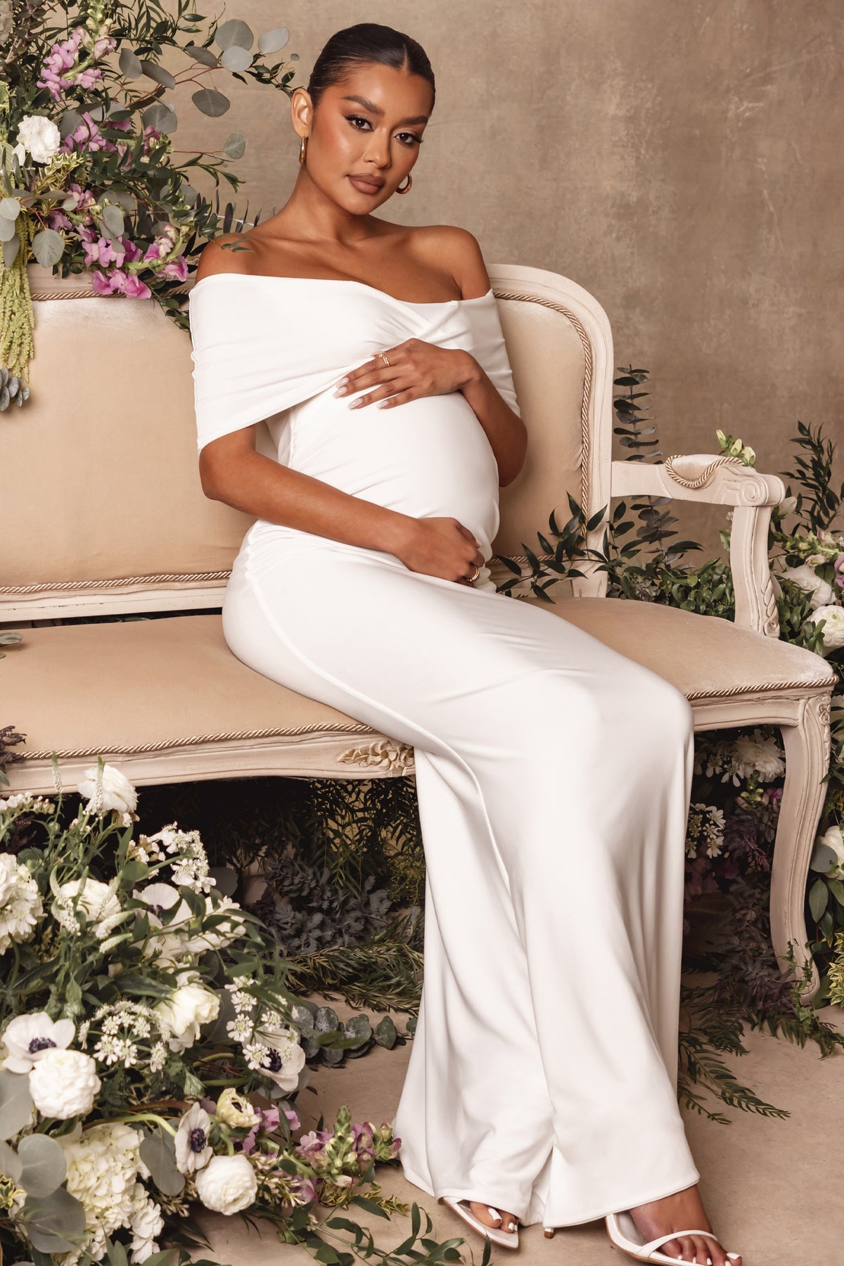 White maternity dress maxi Clearance