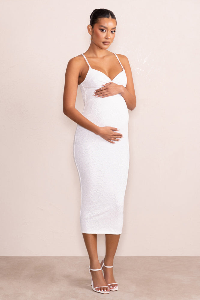 Maternity lace solid color cami clearance dress