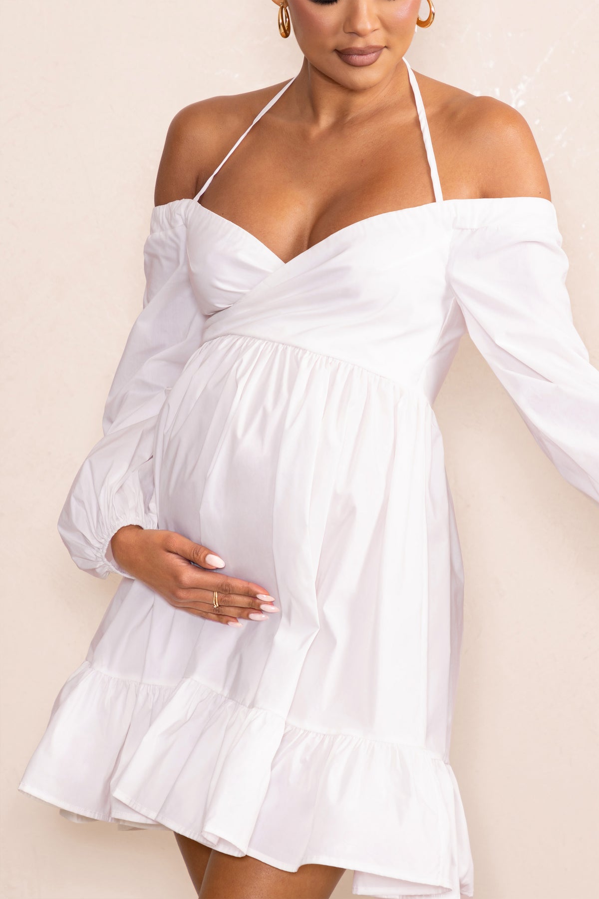 Long Sleeve Loose Fashion Clothes Plus Size Spring Maternity Dress White  Woman Dresses - China White Maternity Dress and Maternity Maxi Dresses  price | Made-in-China.com