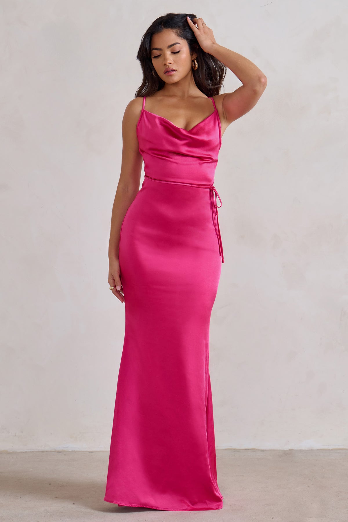 Lipsy cowl neck maxi dress pink sale