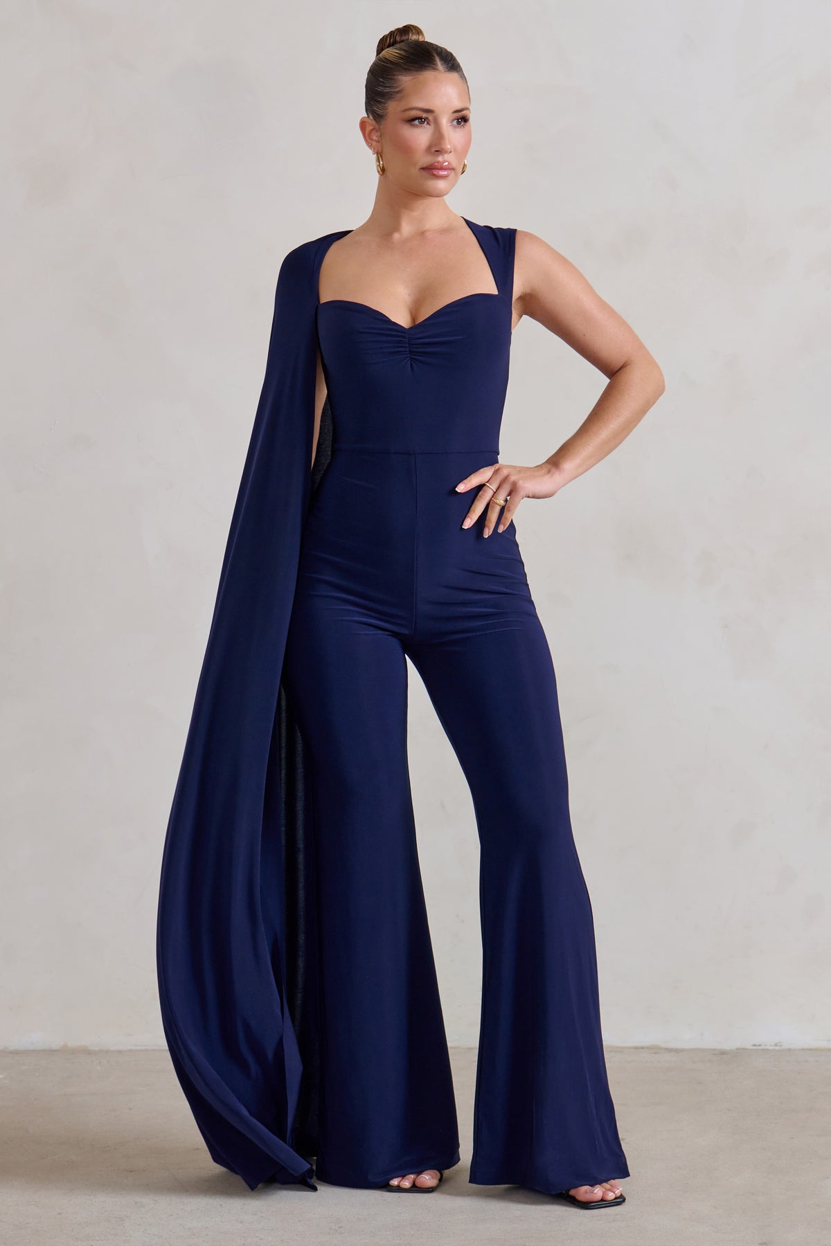 Buy FABALLEY Blue Solid Half Sleeves Crepe Women's Regular Length Jumpsuit  | Shoppers Stop